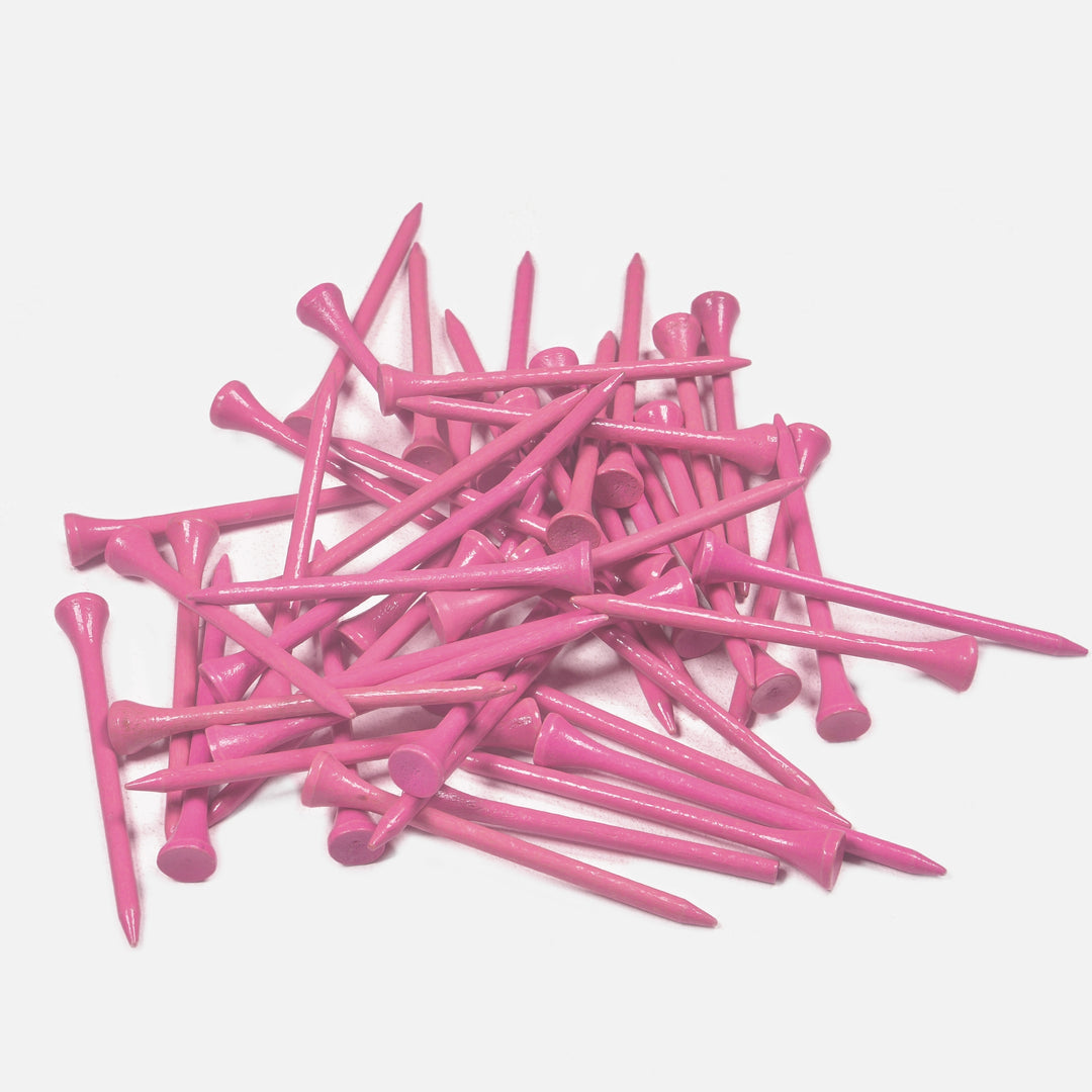 50 Tees de Golf en Bois Couleur Rose