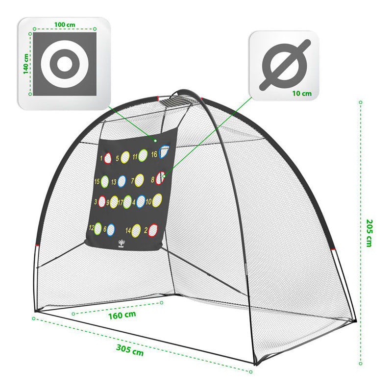 Bee Golf - Cage de Practice de Golf Drive & Chipping Deluxe 305cm