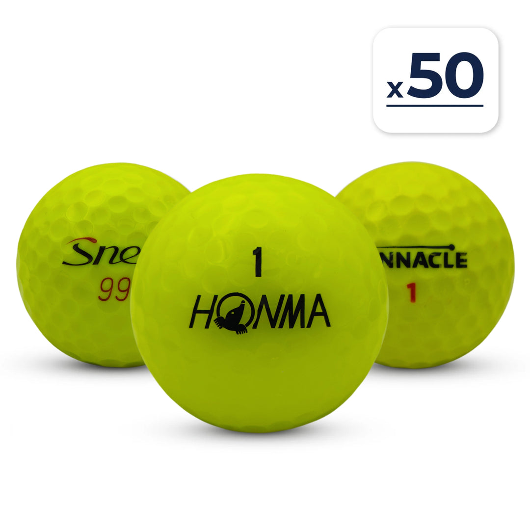 50 Balles de Golf Mix - Couleur Jaune